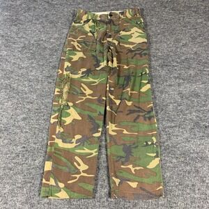 VTG Kmart Pants Mens S 28x29 Camo Distressed Woodland Military Streetwear 90s
